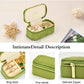 Small Travel Jewelry Case, Mini Tiny Plush Velvet Jewelry Box for Women and Girls, Pocket Size Jewelry holder organizer for Rings Earrings and Small Items(Lime Green)