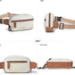 2L Fanny Packs Everywhere Belt Bag Small Fashion Crossbody Waist Pack Faux Leather Waterproof Sling Chest Bag For Women Beige
