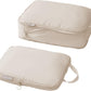 tianzong Compression Packing Cubes for Suitcases, Luggage Organizer Bags Set for Travel (Beige, 2 Pack Large)