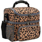 Double Layer Cooler Insulated Lunch Bag Adult Lunch Box Large Tote Bag for Men (Leopard)