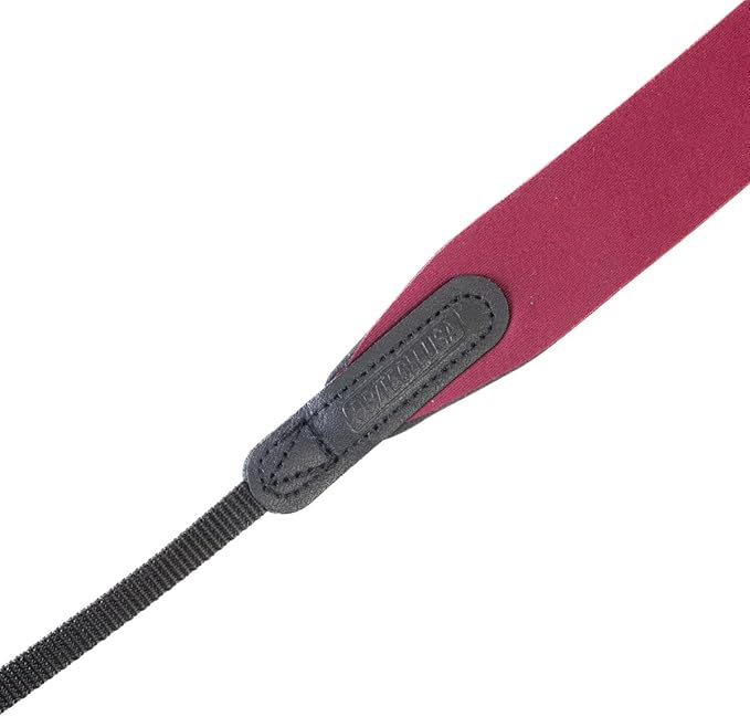 OP/TECH USA E-Z Comfort Neoprene Neck Strap - Lightweight, Padded, Adjustable Strap for DSLR, Mirrorless & Binoculars (Cabernet) - Made in USA