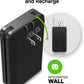 Mophie Powerstation Plus Ultra 10,000mAh Power Bank - Integrated USB-C and Lightning Cables and Foldable Wall Prongs – Fast Charging for Smartphones, Tablets, and More