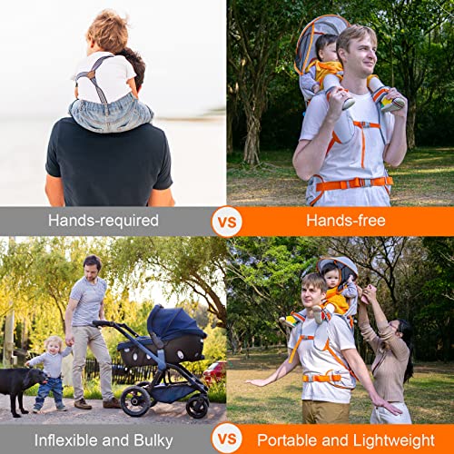 Baby Shoulder Carrier Baby Hiking Backpack Carrier with Rain Cover Sun Shade for Child Safe Backrest and Toddler Ergonomic Seat Holds 40 Pound for Children Between 6 Months