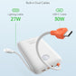 Portable Charger 20000mAh 30W Fast Charging, Power Bank with Built-in Cables & LED Display, USB C Battery Pack for iPhone 16/15/14, Samsung, iPad and Android Phones, Ideal for Travel -White