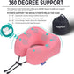 napfun Neck Pillow for Traveling, Upgraded Travel Neck Pillow for Airplane 100% Pure Memory Foam Travel Pillow for Flight Headrest Sleep, Portable Plane Accessories, Rose