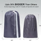 HOMEST XL Nylon Laundry Bag with Strap, Large Dirty Garments Organizer, Easy Fit a Hamper or Clothing Basket, Can Carry Up to 4 Loads of Clothes, Gray