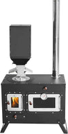 Large Outdoor Camping Cooking Stove with Oven Portable Hot Tent Stove with Pellet Bin Burner Chimney