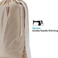 HOMEST XL Nylon Laundry Bag with Strap, Large Dirty Garments Organizer, Easy Fit a Hamper or Clothing Basket, Can Carry Up to 4 Loads of Clothes, Beige