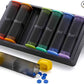 Weekly Pill Organizer 2 Times a Day, KOVIUU Large Travel Pill Box 7 Day, Am Pm Twice Daily Pill Case with Rotatable Handle, Pill Holder Container for Vitamin, Medicine, Supplement, Translucent-Black
