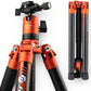 Fotopro Carbon Fiber Tripod 60 Inch 360 Degree Ball Head Quick Release Plate Lightweight Camera Tripod for Travel Tripod Folded Height Only 14.2",Max Loads up to 22lbs,Orange