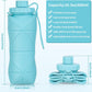 Silicone Collapsible Water Bottles,Lightweight Reusable Leakproof For Traveling Camping Hiking Cycling Sports Outdoor,Foldable Portable Travel Water Bottle 600ML Dark Blue And Pink 2Pack.