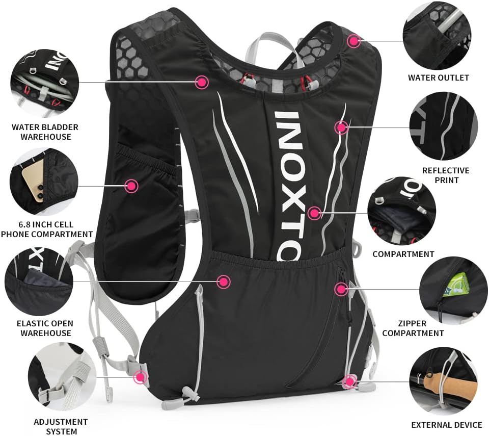Running Hydration Vest for Men Women Water Backpack for Running 3L Running Hydration Pack for Trail Running Marathon Race Hiking