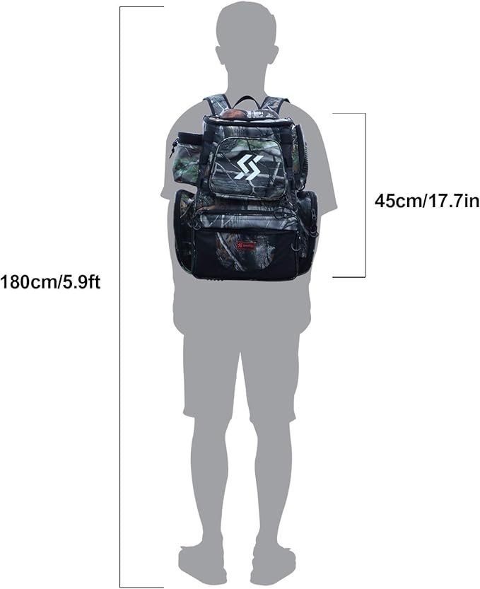 Sougayilang Fishing Tackle Backpack Waterproof Tackle Bag Storage with 4 Trays Tackle Box