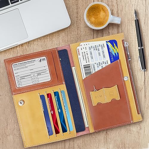 Genuine Leather Travel Passport Wallet