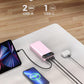 Portable Charger Power Bank 40000mAh Powerbank PD 30W and QC 4.0 Fast Charging External Battery Pack with USB-C LED 3 Outputs & 2 Inputs Portable Charging for iPhone 15 14 13 (Pink) - Roamly