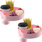 [2 Packs] Kids Car Seat Tray, Travel Tray with Cup Holder for Toddler Baby, Kids Car Seat Food Snack Organizer for Road Trip, Stroller snack Organizer Travel Must Haves (Pink, 2 PCS)