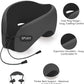Travel Pillows for Airplanes, Neck Pillow Airplane, Airplane Travel Accessories with Eye Mask, Earplugs & Storage Bag, Ergonomic Memory Foam Neck Pillow for Sleeping, Flights, Cars (Dark Gray & Black)