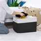 TheWarmHome Organization and Storage for Shelves - Extra Jumbo 3 Pack 20.5x15.7x13.8 inch Fabric Storage Basket for Organizing, Storage Bins for Shoes Towel Blanket (White & Black)