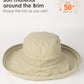 Sun Hats for Women Gardening Hat Wide Brim Ponytail Beach Sun Protection Breathable Cotton Summer Hat with Fold-Up Brim