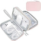 FYY Electronic Organizer, Large Travel Cable Organizer Bag Pouch Electronic Accessories Carry Case Portable Waterproof Double Layers All-in-One Storage Bag for Cable, Cord, Charger, Phone, Light Pink