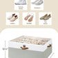 StorageWorks Shoe Organizer for Closet, Fits up to 24 Pairs, Shoe Cubby Storage Containers with Adjustable Dividers and Clear Cover, Green & White