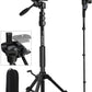 Camera Tripod 69 Inch, Patented 3-Way Swivel Portable Phone Tripod Professional Aluminum Alloy Travel Phone Camera Stand Monopod for Canon Nikon GoPro DSLR, DV Video Camcorder, Smartphone Black
