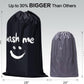 HOMEST XL Wash Me Travel Laundry Bag, Dirty Clothes Organizer, Large Enough to Hold 4 Loads of Garments, Easy Fit a Hamper or Clothing Basket, Black
