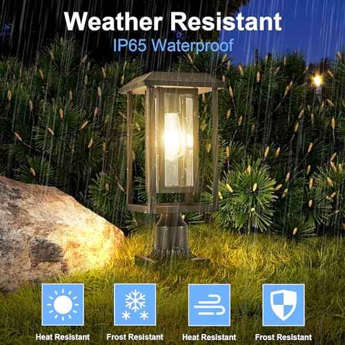 Solar Lamp Post Lights for Outdoor with Pier Mount Base