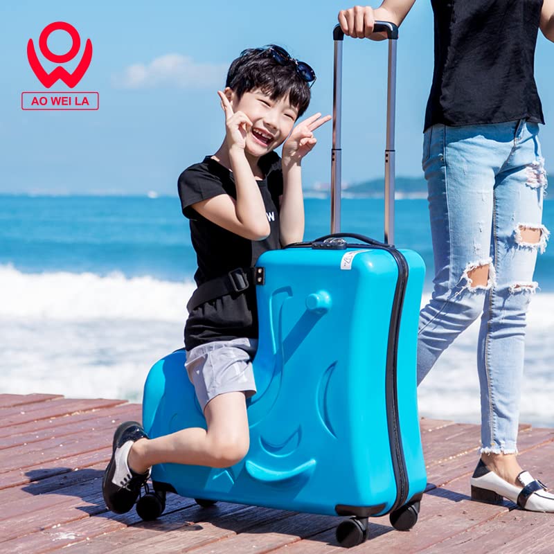 Toddler Luggage Ride On Suitcase for Kids with 4 Spinner wheels