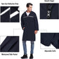 Mens Long Hooded Safety Rain Jacket Waterproof Emergency Raincoat Poncho