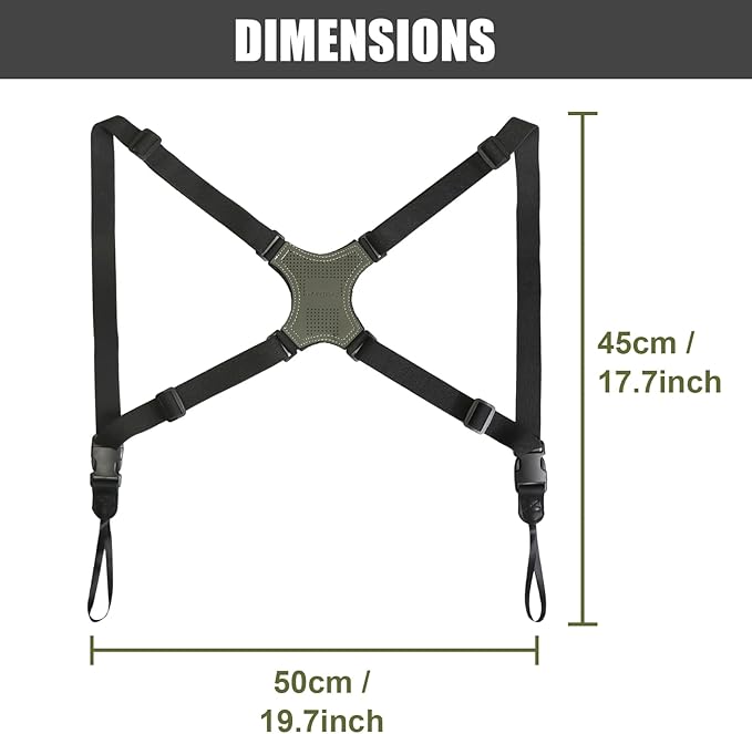 HUNTPAL Binocular Harness Strap for Hunting and Birding Wacthing, X-shaped Decompression Cross Body, Fit for Rangefinder