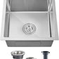 POPFLY 15 Inch Wet Bar Drop In Sink, SUS 304 Stainless Steel Topmount Sinks Handmade Single Bowl 18 Gauge Kitchen Small Outdoor Rv Sink, Brushed Nickel (15×17×8)