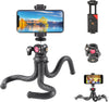 ULANZI FT-01 Phone Tripod with Holder, Mini Camera Flexible Tripod Stand with Cold Shoe Mount, 1/4'' Screw for Magic Arm, Universal for iPhone 16 15 Pro Max XS Max X 8 Samsung Canon Nikon Sony Cameras