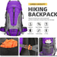 King'sGuard 60L Hiking Backpack Lightweight Camping Backpack with Rain Cover Large Waterproof Packable Outdoor Trekking Travel Backpack for Men Women (Purple) - Roamly