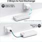 Portable Charger Power Bank 40,800mAh 25W Fast Charging USB C Portable Charger with 2 Built in Cables,5 Outputs & QC 4.0 Quick Phone Charging Battery Pack Compatible with iPhone 16/15/Android (White)