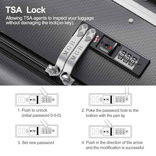 24 Inch Checked Luggage Hardside Suitcase Top Opening
