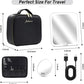 Makeup Bag with Magnetic Detachable Lighted Mirror 360° Swivel Angle, Travel Makeup Bag with Lights Portable Makeup Case Organizer with Mirror, Partition Cosmetic Bag Tools Accessories Train Case Gift