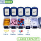 EZY DOSE Weekly (7-Day) Pill Planner, Medicine Case, Vitamin Organizer Box, Waterproof Locking Compartments to Secure Prescription Medication and Prevent Accidental Spilling, Blue