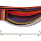 LazyDaze Hammocks Double Hammock with Stand - 2 Person Heavy Duty Outdoor Hammock for Adults, Includes Durable Steel Stand, Portable Carrying Bag and Pillow, Red Purple