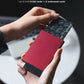 VULKIT Pop up Card Holder Minimalist Credit Card Holder RFID Blocking Slim Metal Card Case for Men or Women(Wine)