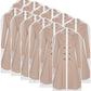 Garment Bag, Set of 12 Breathable PEVA Covers with Zipper, Dust-Free Clothes Storage for Wardrobe and Travel, White