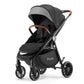 Tinyiota Baby Stroller, Infant Stroller with Large UPF 50+ Canopy,Luxury Pram Strollers with Leather Handle & Spacious Seat, One-Hand Foldable Pushchair, Toddler Carriage with Lie-Flat Mode(Black)