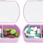 2PCS Small Pill Case Travel Pill Box Cute Pill Organizer for Purse Portable Daily Medicine Organizer 2 Compartment Pill Holder for Vitamins, Fish Oil, Supplements