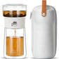 ZENS Modern Tea Pot, Glass Teapot with Infusers for Loose Tea Diffusers with One Touch Pouring, Cool Portable Tea Maker with Insulated Tea Mug and Travel Tea Kits for Tea Lover Gifts