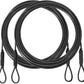 3.3mm (1/8 Inch) Outdoor Travel Security Cable-3/4/6/10/15/20/30ft Luggage Lock Safety Wire Flexible Steel Wire Rope with Double Loop Safety for Luggage, Bike, Lock (Black*2, 3ft-(2Pack)