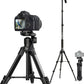 Camera Tripod 66.7 Inch, Patented 3-Way Rotating Portable Cameras Stand Professional Aluminum Travel Phone Camera Mount Monopod for Camera, Smartphone, Suitable for Various Live Vlogging