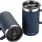 KXIAOCHEN 20oz Insulated Coffee Mug with Lid, Stainless Steel Coffee Cup, Double Wall Vacuum Coffee Tumbler with Handle, Premium Thermal Travel Coffee Mug (Navy blue 2Pack)