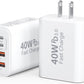 USB C Charging Block, 40W Type C Wall Charger Block 4-Port PD 3.0 & QC Multiport iPhone 16 15 Fast Charger Cube Wall Plug Brick for iPhone 16/15/14/13/12/Pro Max,iPad Pro/Air,Samsung Galaxy S25/S24