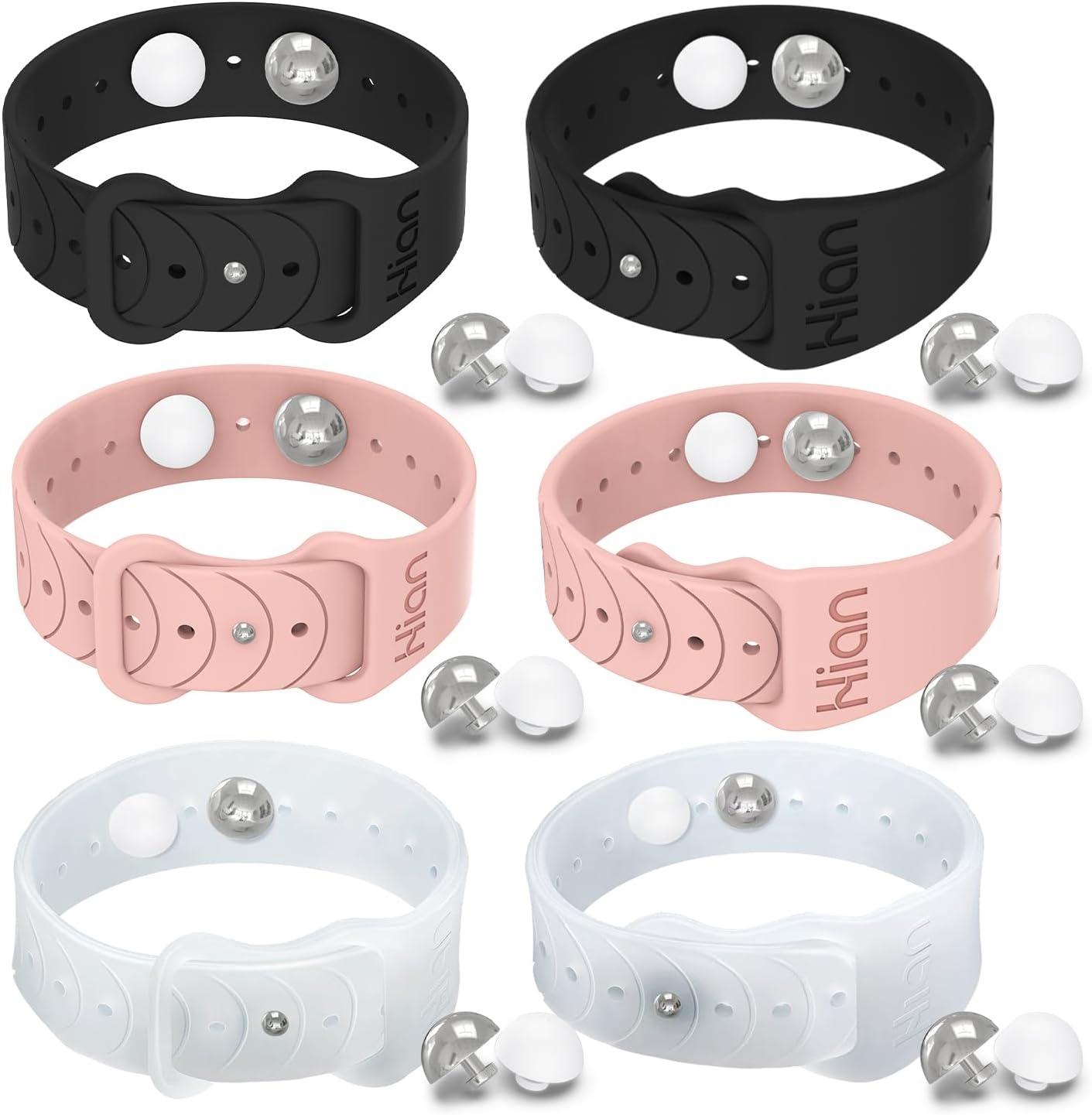 Motion Sickness Bands Anti Nausea Acupressure Wristband Sea Sickness Wristbands Nausea Bands(3Pairs-Black+Pink+Transparent)