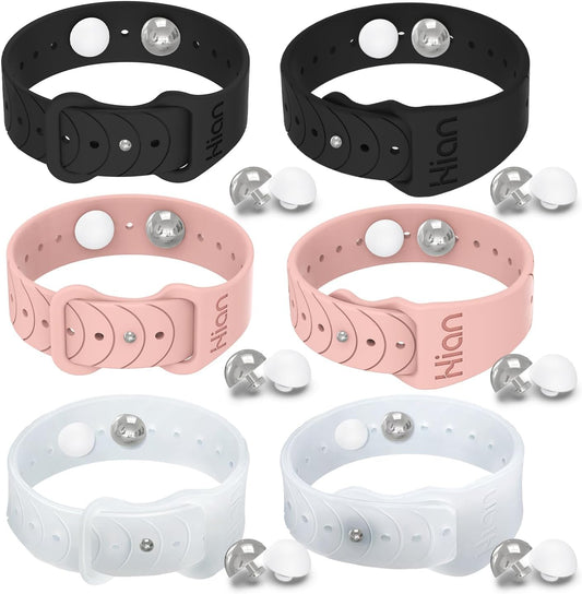 Motion Sickness Bands Anti Nausea Acupressure Wristband Sea Sickness Wristbands Nausea Bands(3Pairs-Black+Pink+Transparent)